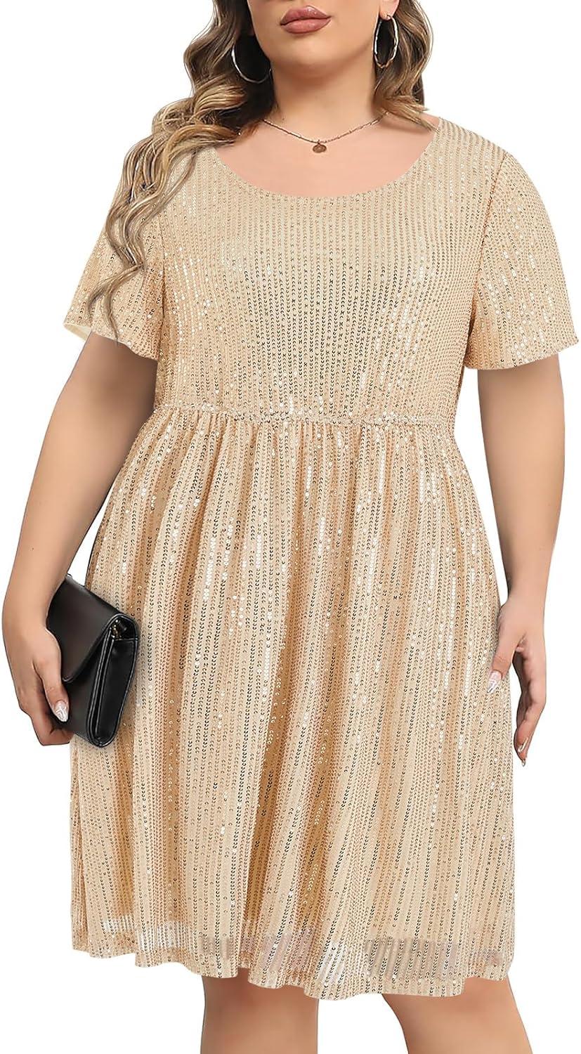 Sparkle and Style: Our take on​ Wenrine's Plus Size‍ sequin Dress