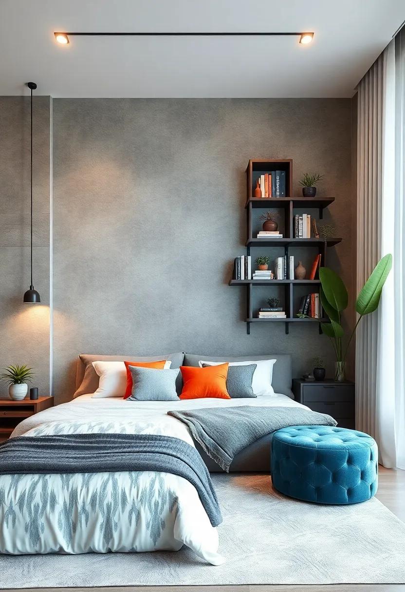 Create a statement wall using customized​ shelving units to display your favorite⁣ books, plants, or decor items