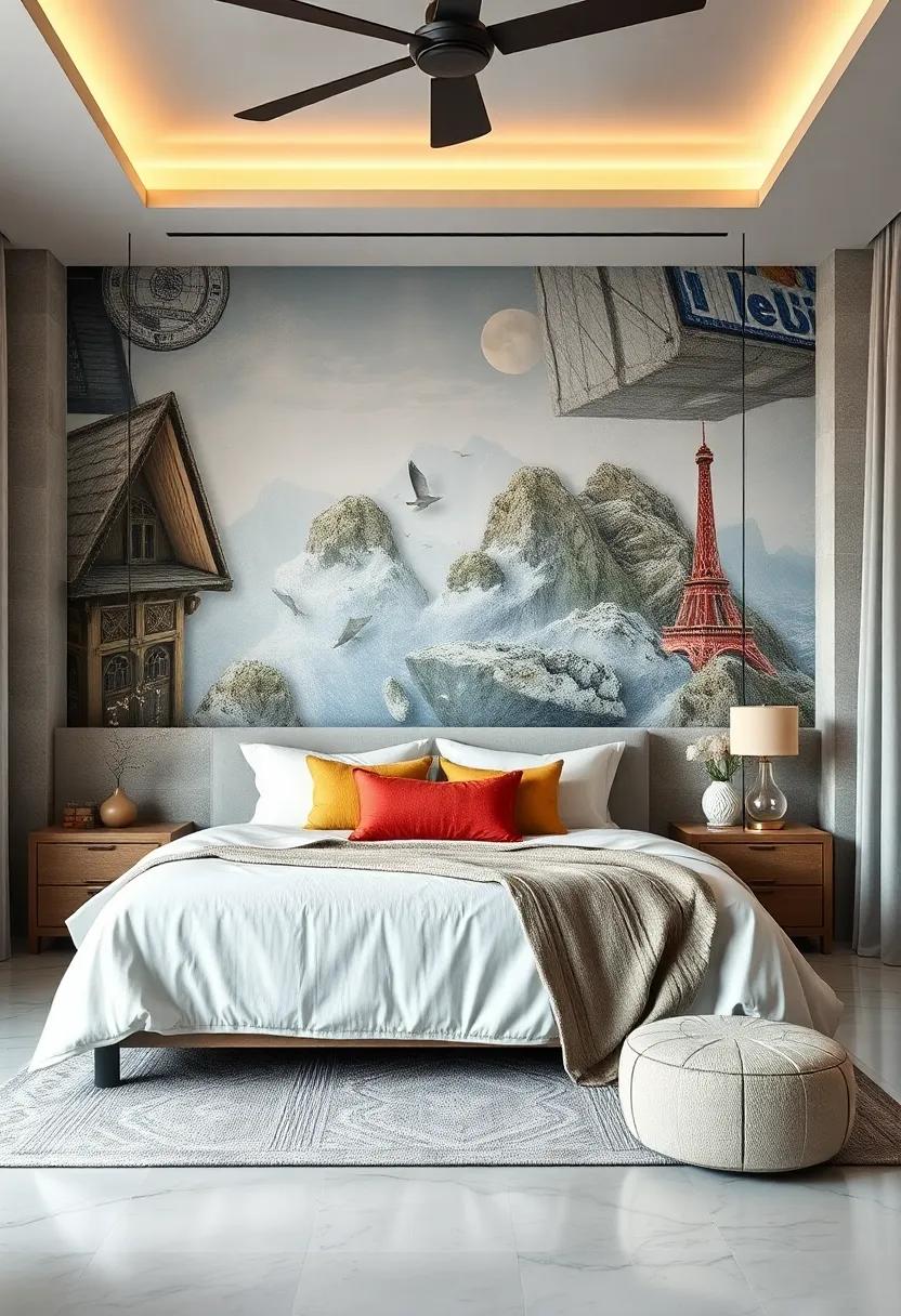 Create an artistic mural that incorporates elements of your favorite places,⁣ bringing⁤ travel memories into⁣ your bedroom
