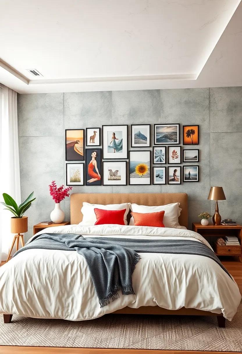 Decorate with a personalized gallery wall featuring art and photographs that tell your story and showcase your journey