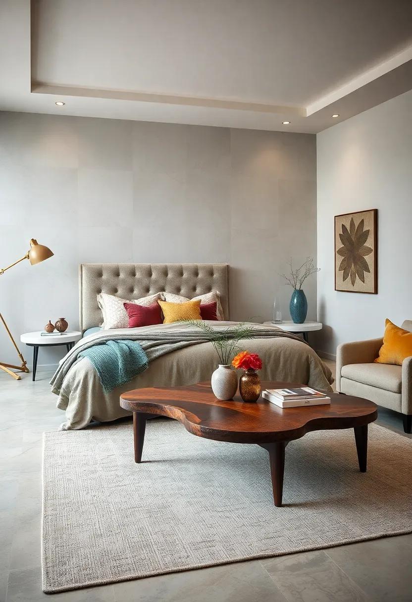 Incorporate a unique, artisanal ⁣coffee table that serves as both a decorative piece and a ⁤functional surface