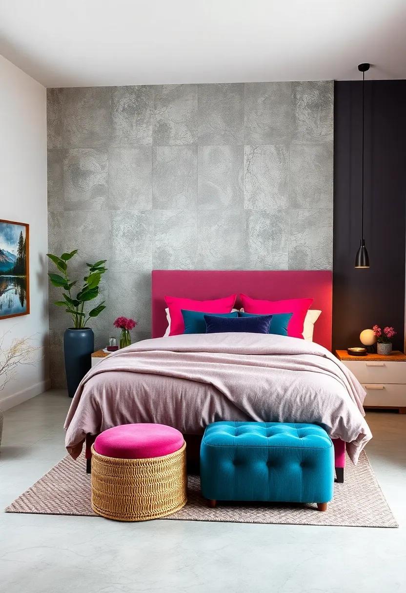 Jewel Tones: Mix rich jewel-toned accents on a neutral background to create depth and personality without overwhelming the senses