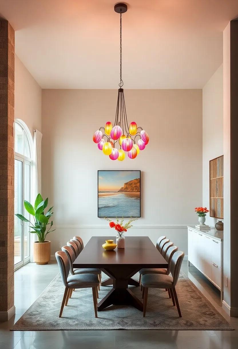 Color Pop: This playful chandelier features vibrant hues that invigorate the ​dining room and ⁣become ⁣a conversation⁤ starter