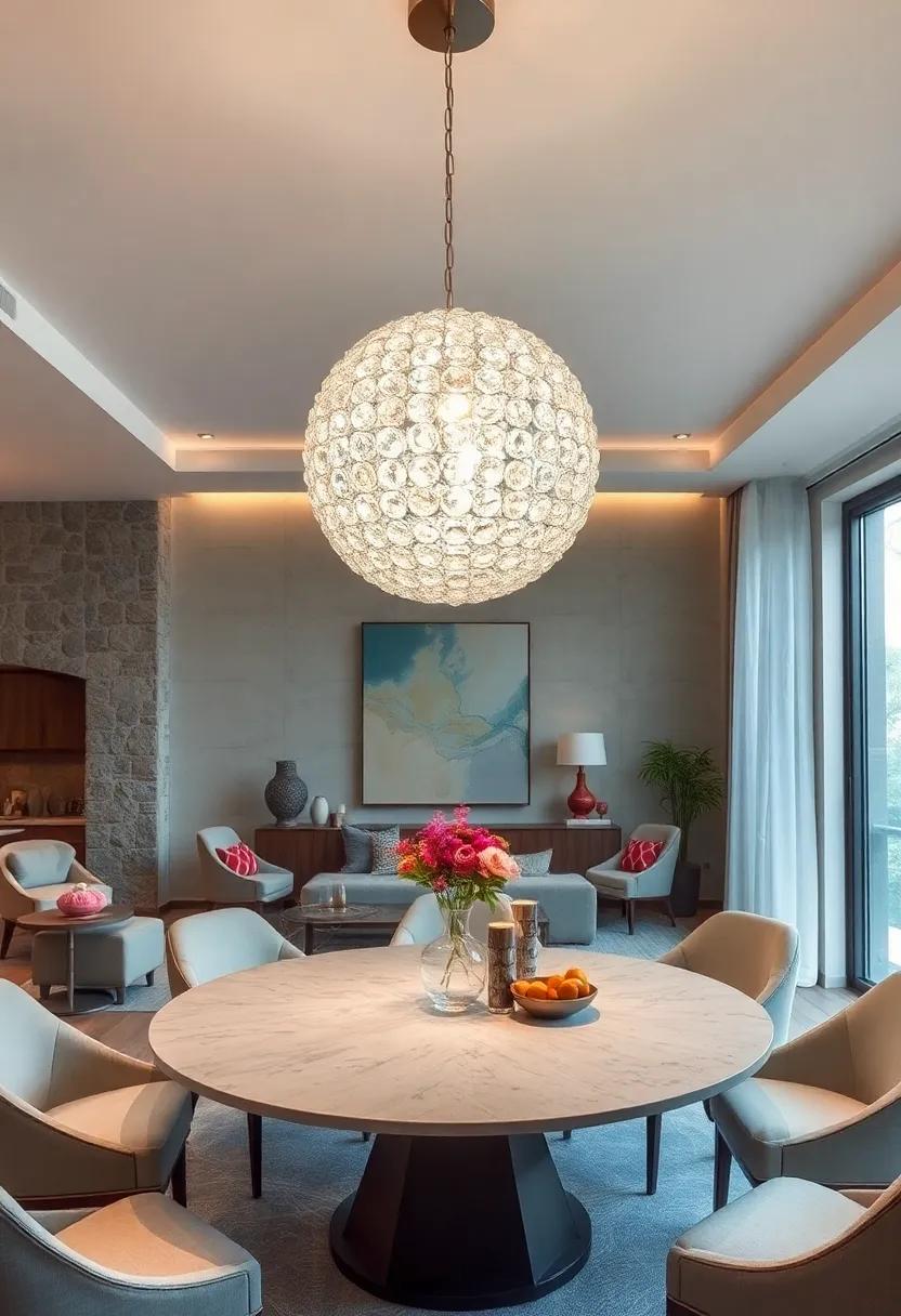 Crystal Sphere: A modern take on a globe design, filled with sparkling⁣ crystals to​ create an enchanting effect when lit