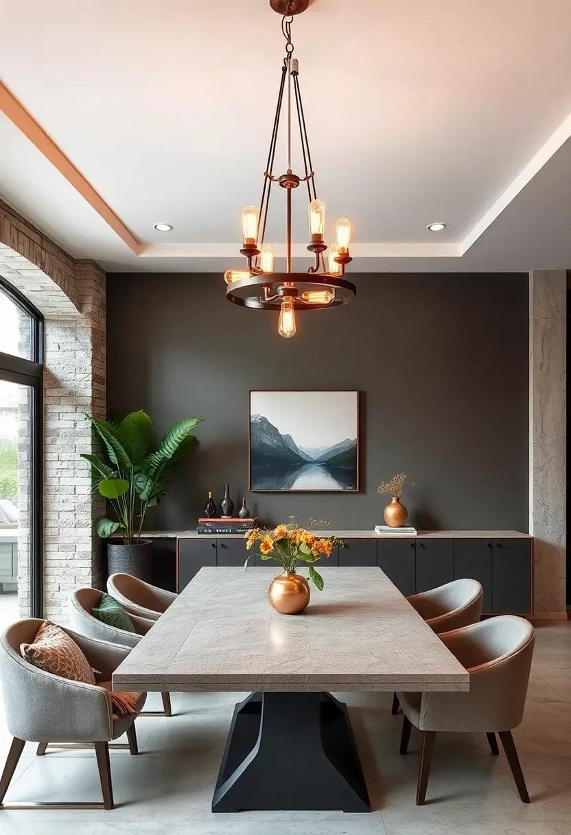 Industrial Chic: Combining metal and Edison bulbs, this chandelier brings ‌an edgy, urban vibe to‍ your dining space