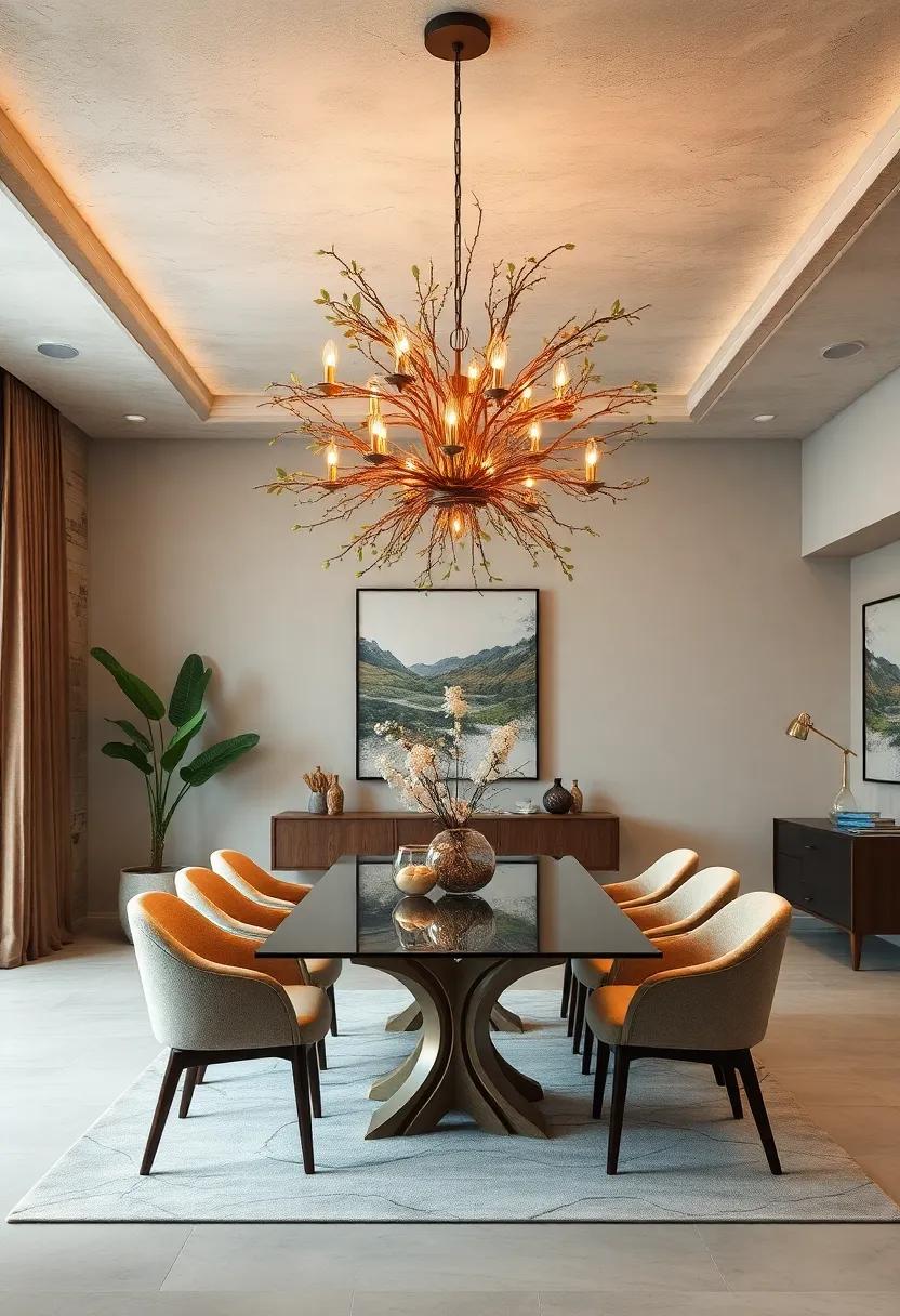 Nature-Inspired: Crafted from branches and leaves, this chandelier evokes ‌the beauty of the outdoors and adds an organic touch to your decor