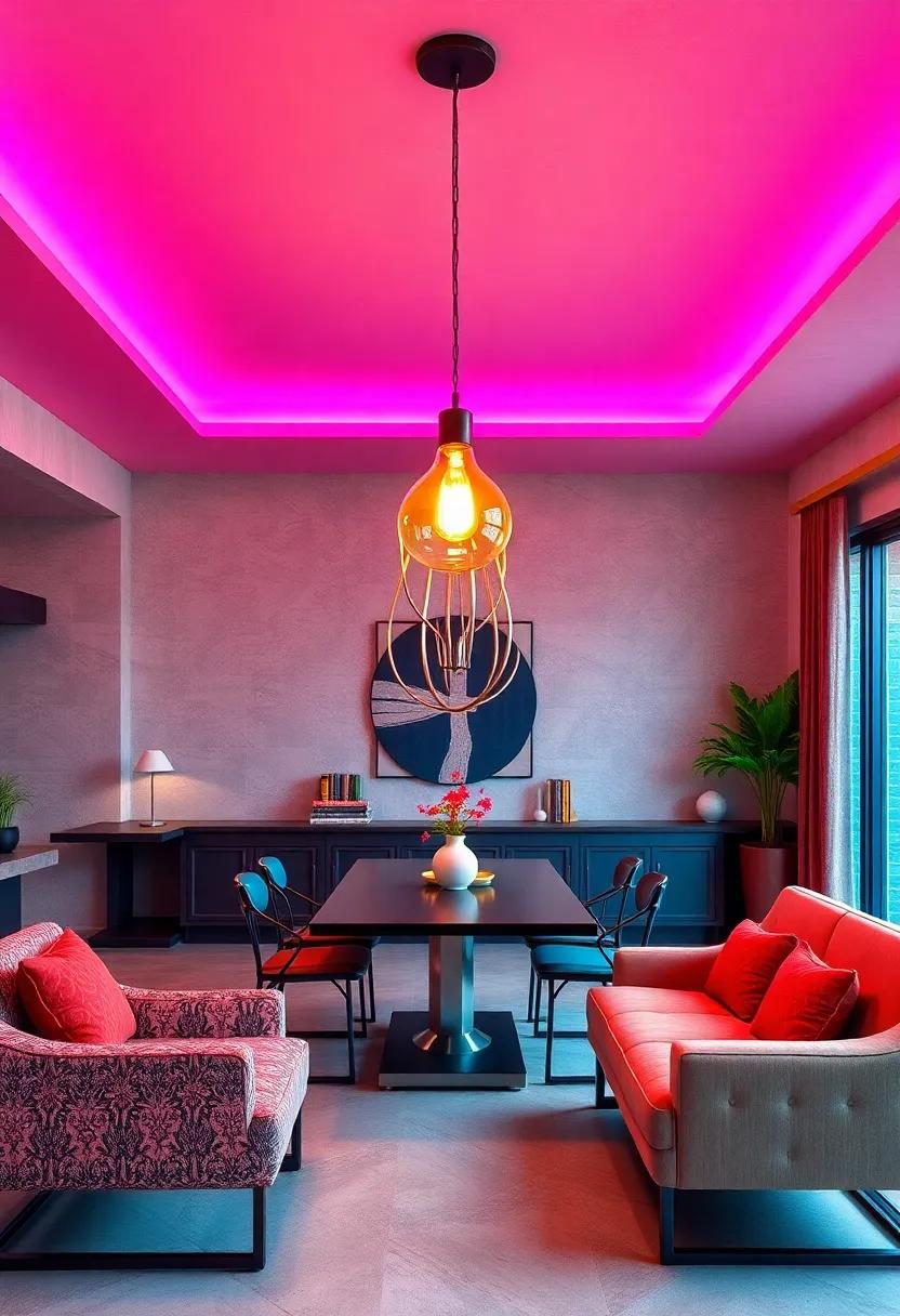 Retro ‌Neon: Vibrant neon accents surrounding a ⁤classic bulb shape,this ⁣design infuses a ⁣vintage ​diner aesthetic into your dining room