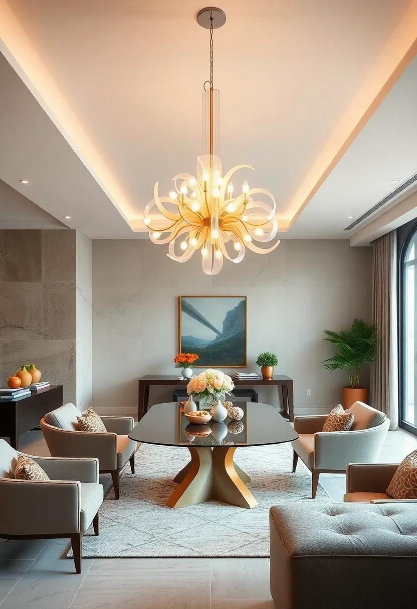 Sculptural ⁣Elegance: A chandelier that resembles a piece of art with flowing curves, making it ‍an eye-catching centerpiece