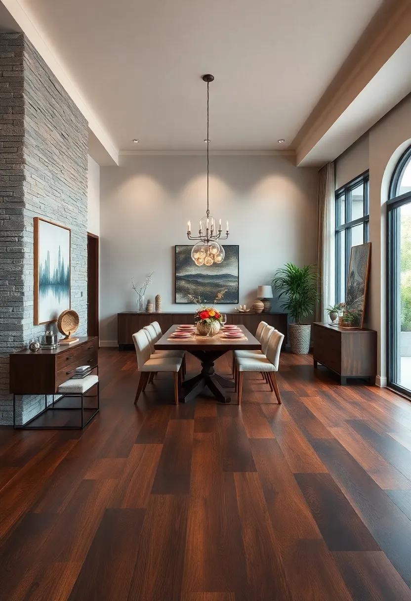 Deep Stains: Rich,dark-stained wood floors can add drama and depth to your dining room,perfectly‍ accentuating lighter furniture and decor ‌elements