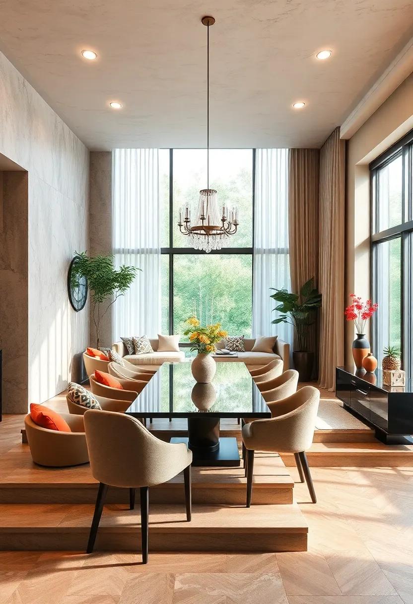 Layered Levels: Incorporate a ‍tiered flooring design to create visual‍ interest and distinct areas within the ‍dining ⁤room, ⁢enhancing both functionality ⁣and​ style