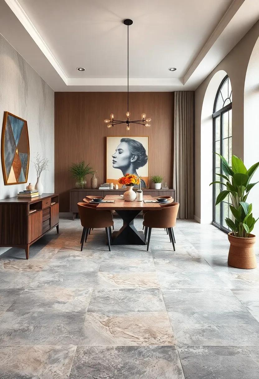 Natural Stone: Use ⁢natural stone flooring like slate or granite for a durable ‌yet luxurious look⁤ that complements both contemporary‌ and⁢ traditional dining spaces