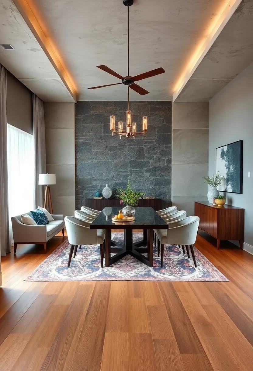 Rich Textures: ⁢Layer ⁢different materials such as ​hardwood with area rugs to create a textured, inviting atmosphere that enhances the overall dining experience