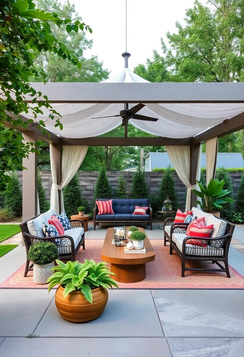 Cozy Covered Gazebo: Create an all-weather haven with a cozy gazebo, outfitted with comfortable furniture for gatherings rain or shine
