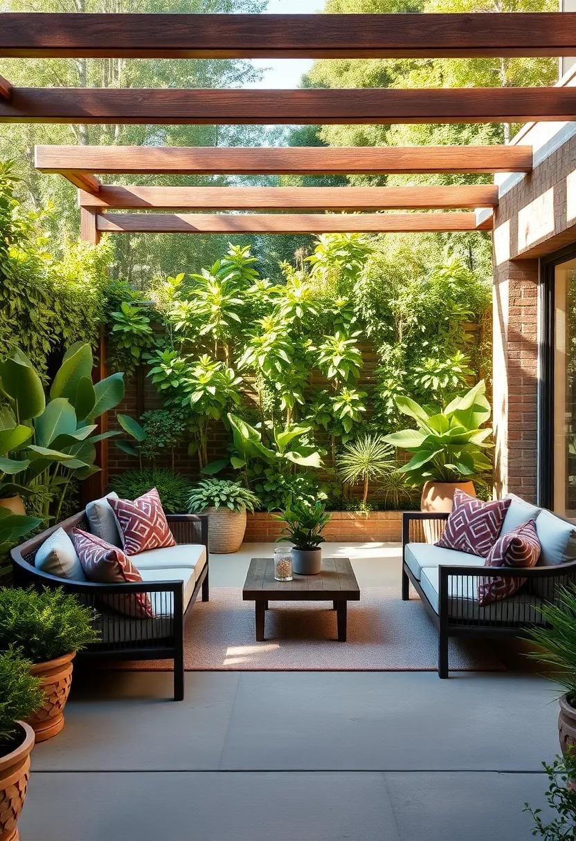 Green Privacy Screens: Use strategic planting of tall, leafy plants or trellises to create private nooks where you can escape the rest of the world