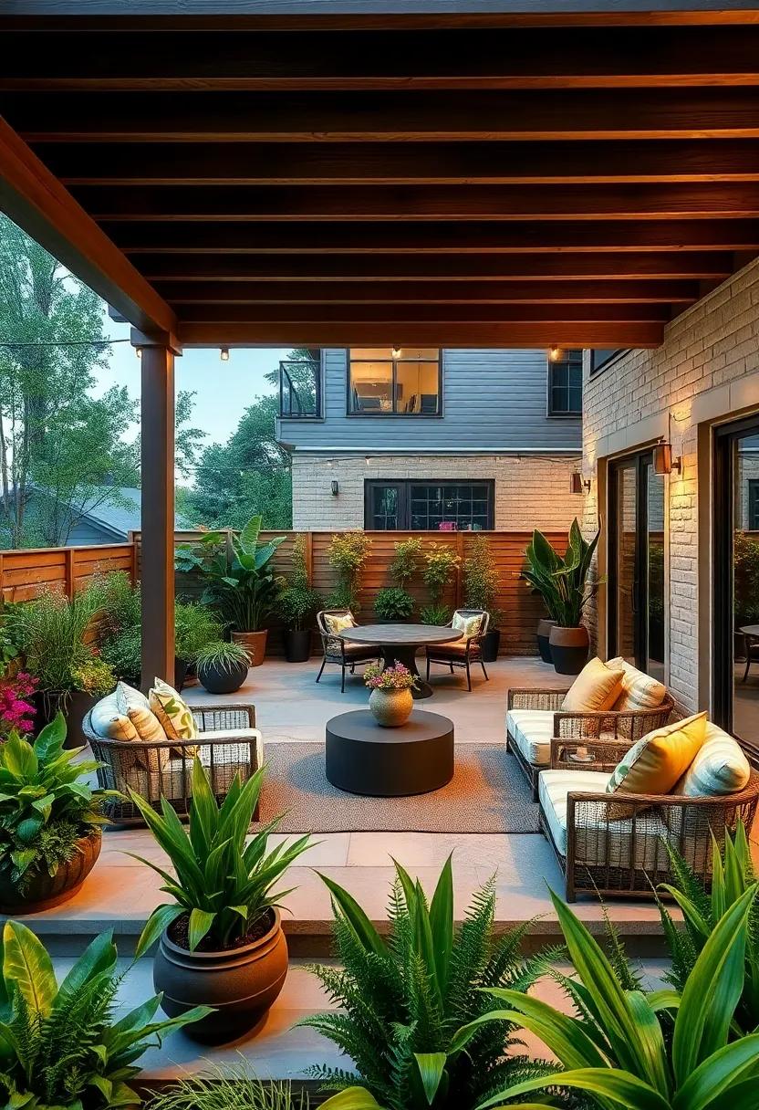 Multi-Level Decking: Utilize varying levels in your outdoor space with multi-level decking, transitioning from dining to lounging spaces for dynamic use
