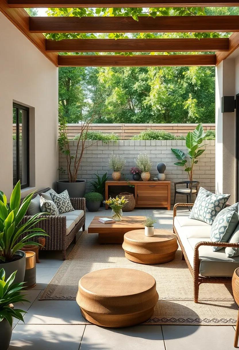 Sustainable Practices in Design: Embrace sustainability by sourcing local materials and incorporating rainwater harvesting systems for a truly eco-friendly patio layout