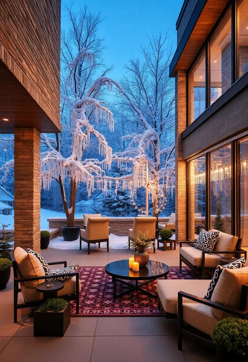 Winter wonderland: A snowy setting where custom-designed icicle lights hang from trees,creating a serene,frosty enchantment after dark
