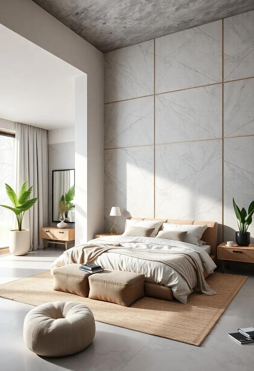 Luxurious Textures and Fabrics: Explore​ an upscale bedroom where sumptuous fabrics and rich textures redefine comfort and style