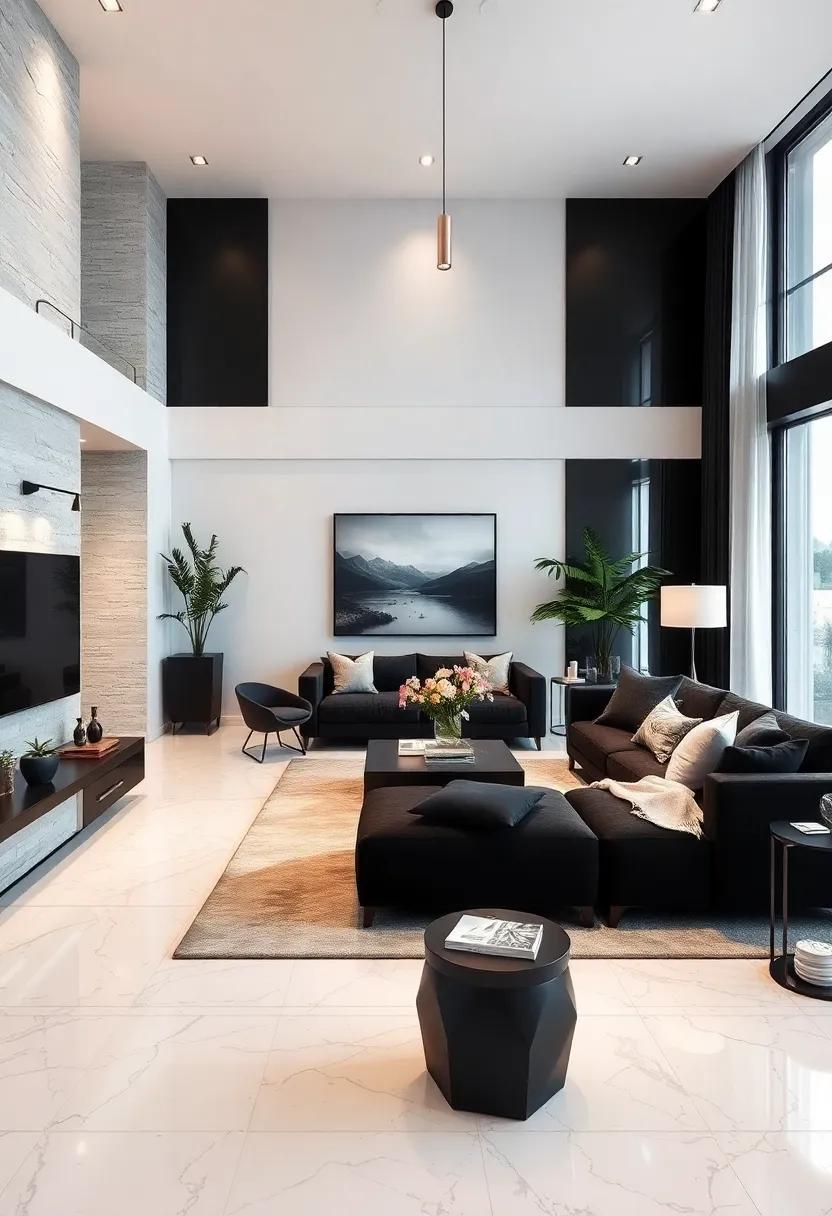 Fashion-Forward Furnishings: Discover how ⁢high-end designer furniture can ‌form the ‌centerpiece of a glamorous black and white living area