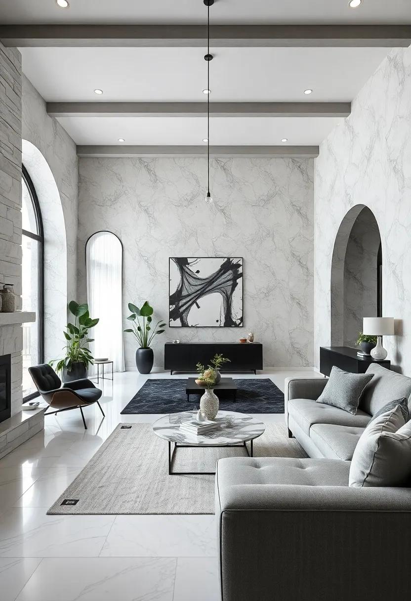 Mid-Century Classics Reimagined: Delight in how mid-century‌ modern furniture can harmonize with a contemporary black and white color scheme