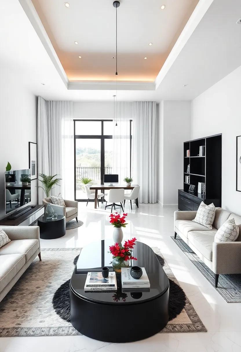 Contemporary Office ‌Designs: Get ⁤inspired by ‌a sleek workspace where productivity meets style in a perfectly curated black and white scheme