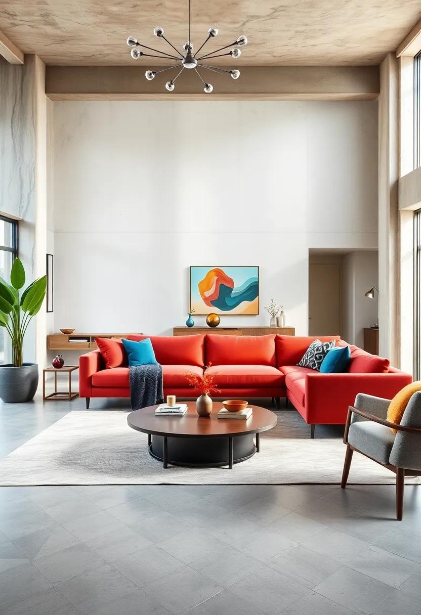 Showcase a Statement ⁢Sofa: Choose a bold, colorful sofa as the centerpiece of your ‌living⁤ room⁣ to anchor the space