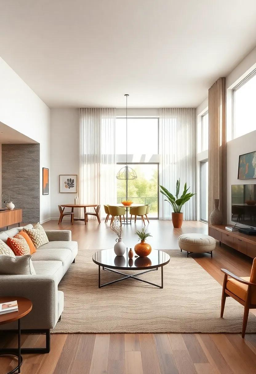 Choose Open-Concept Accessories: ⁢Opt⁣ for minimalist coffee tables and⁢ end‍ tables that don't overwhelm the eye in⁢ an​ open space