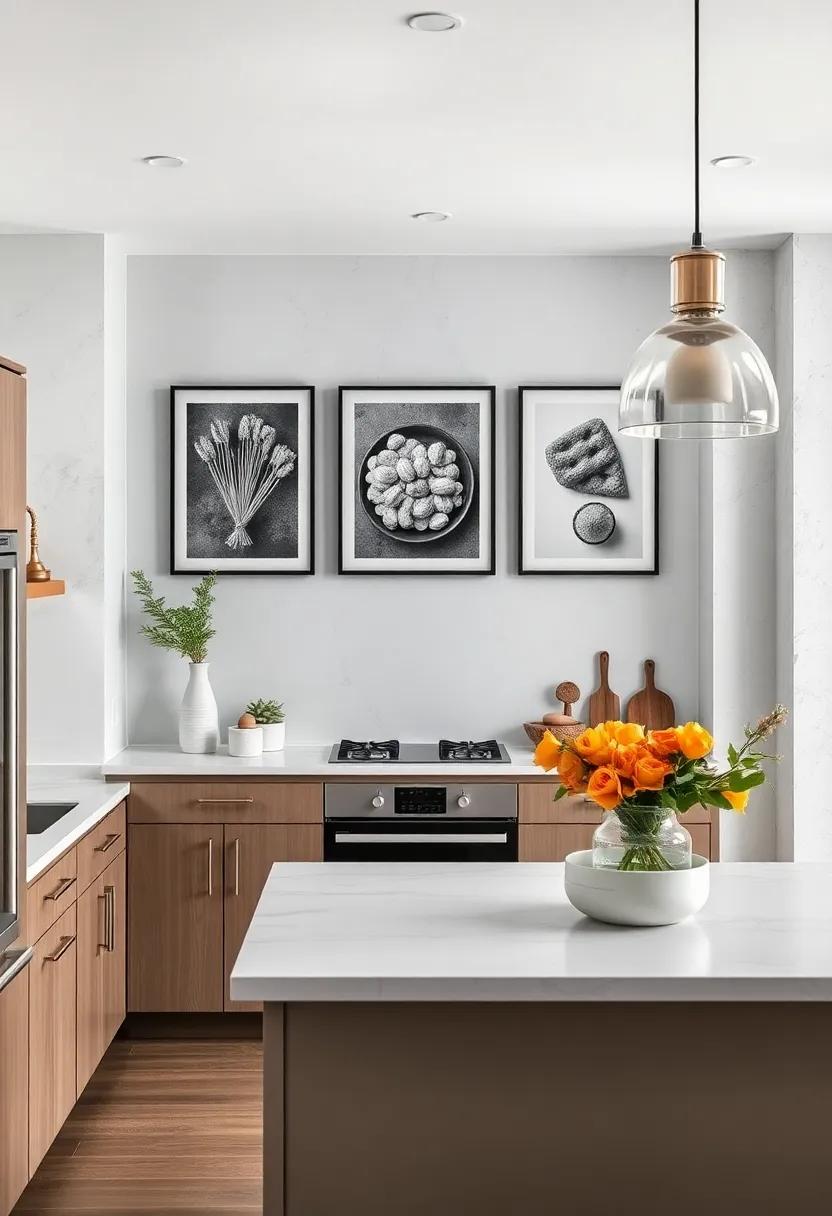 Black and White photographs:​ Frame a series of black‌ and white food ⁤photography to add sophistication and⁣ a touch of nostalgia to your kitchen ⁢walls