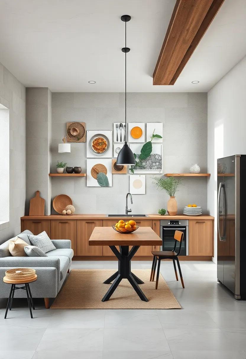 Minimalist Collage: Create a custom collage of culinary inspirations using simple shapes, colors, and textures that​ reflect your personal style in a minimalist way