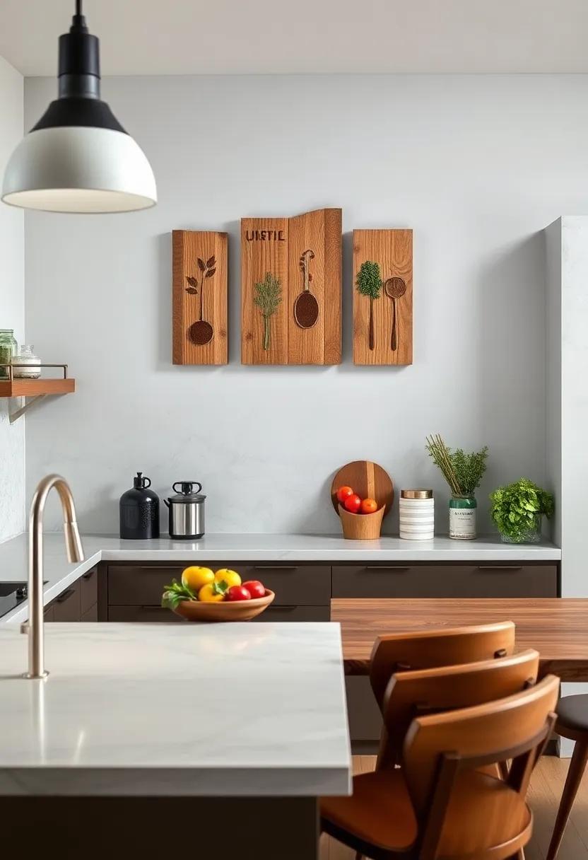 Rustic Wood Art: Choose unrefined wooden‍ plaques or⁤ boards engraved with herbs and spices to‍ bring warmth⁣ and a natural element​ into​ your kitchen