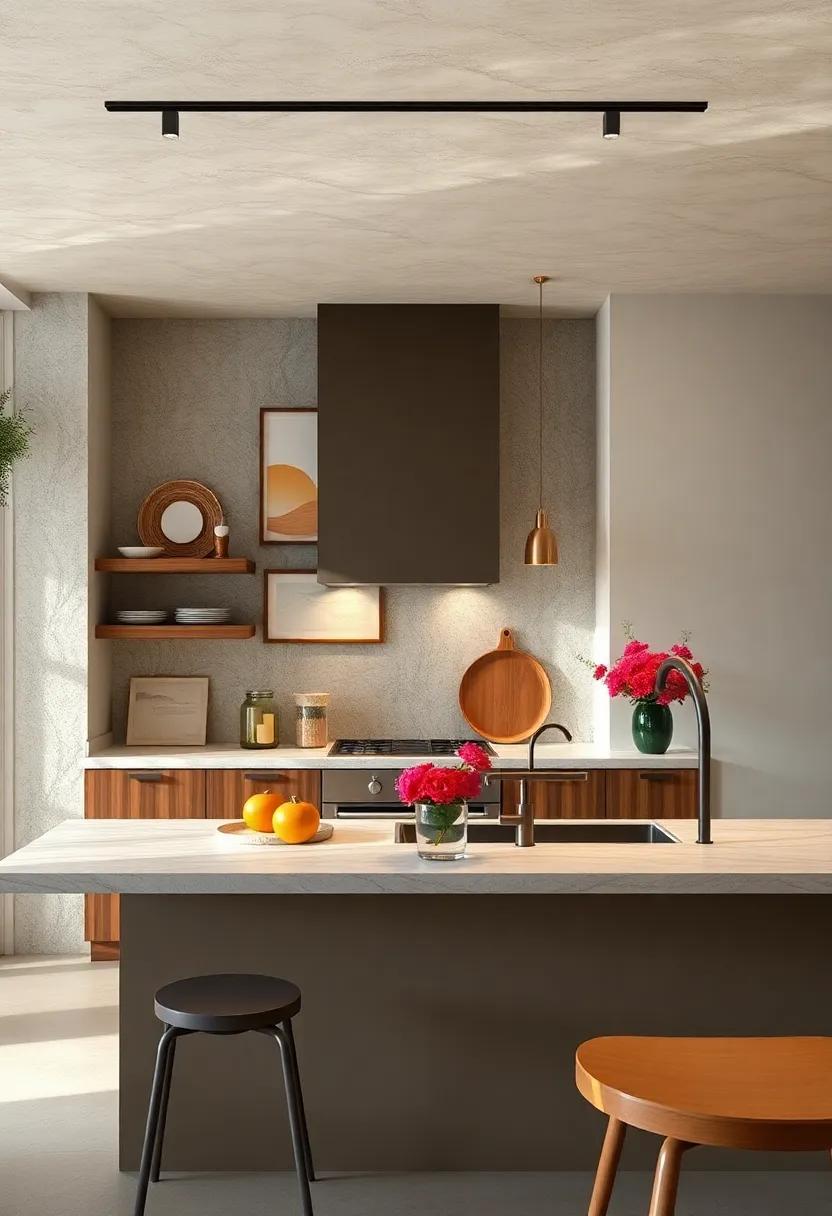 Subtle ​Color Pops: Incorporate subtle splashes of ​color ‍through minimalist art pieces⁣ that complement the overall palette of ⁢your kitchen