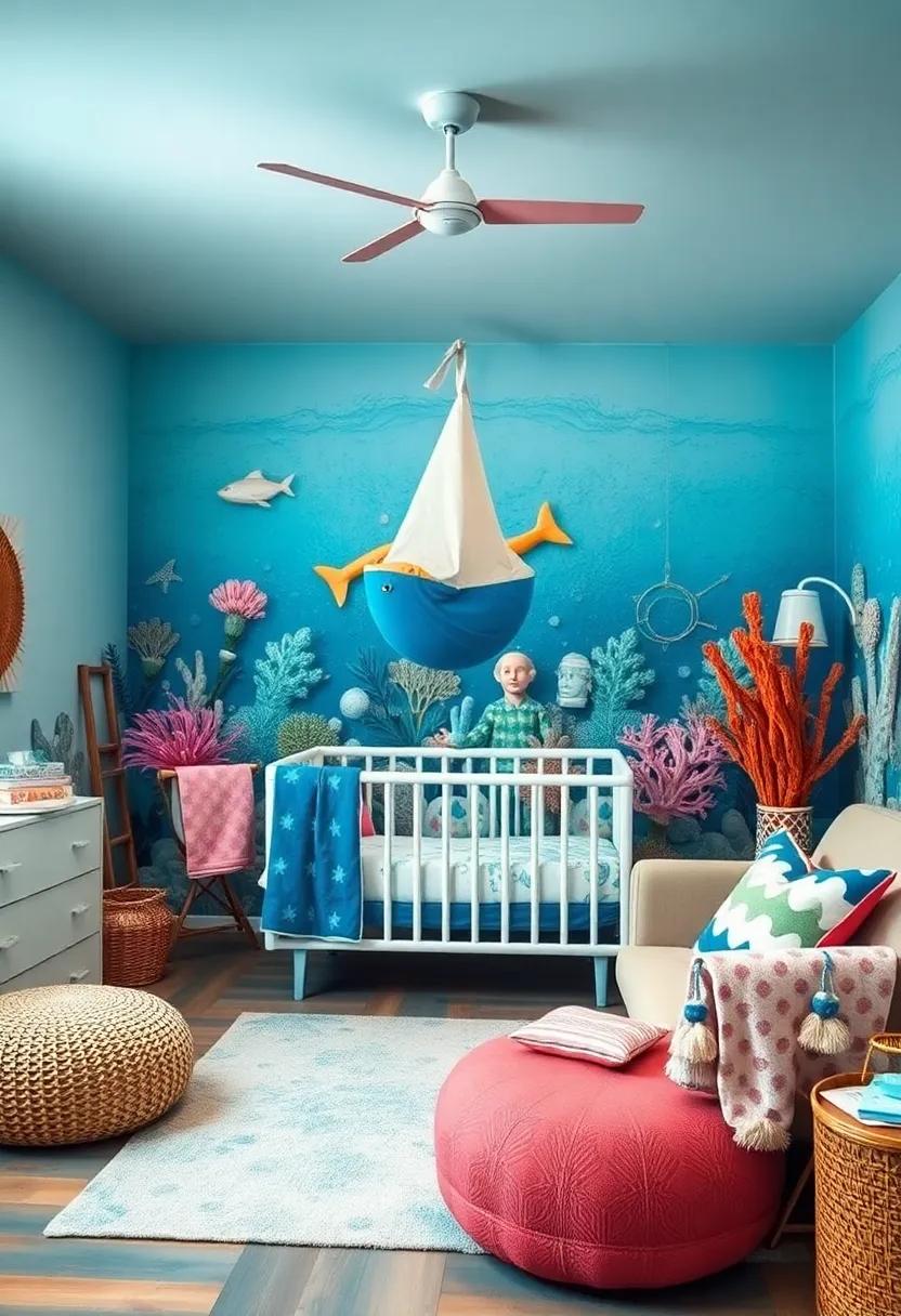 Coral Reef Theme: Create an underwater wonderland by incorporating coral decorations and pastel colors that mimic aquatic life