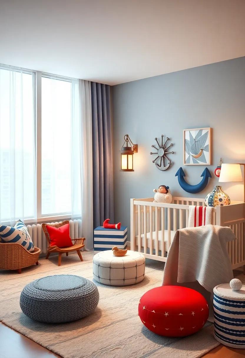 Lighthouse Nightlight: Install a small lighthouse-shaped nightlight to create a soothing glow that guides your baby to dreamland