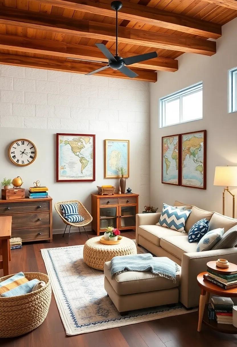 Vintage Marine Maps: Decorate the walls with framed vintage marine maps for an educational and stylish element that inspires curiosity