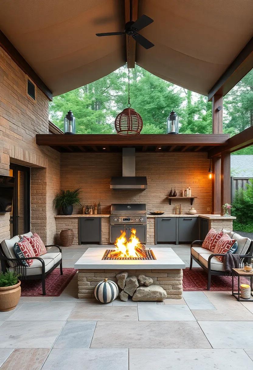 Open ⁢Fire Cooking ⁤Pit: ⁣Consider an open⁤ fire cooking pit for a truly rustic experience, complete with grilling grates and seating for circle chats