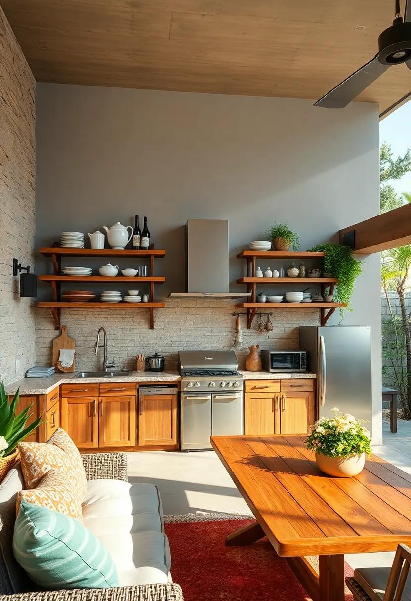 Open⁣ Shelving: Display ​your dishware and cooking essentials on rustic open ⁢shelves‌ for easy access ‍and a casual, homey feel