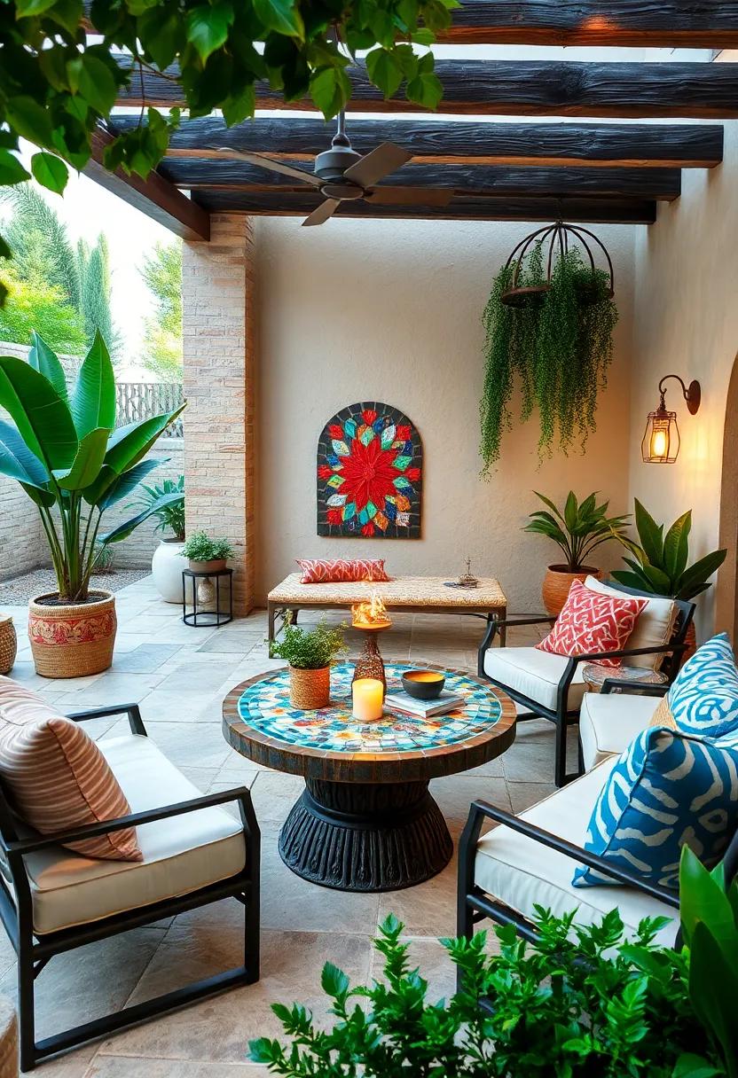 artistic Mosaics: Commission or create a mosaic table or artwork that reflects the vibrant culture of the Mediterranean,adding personality to your space