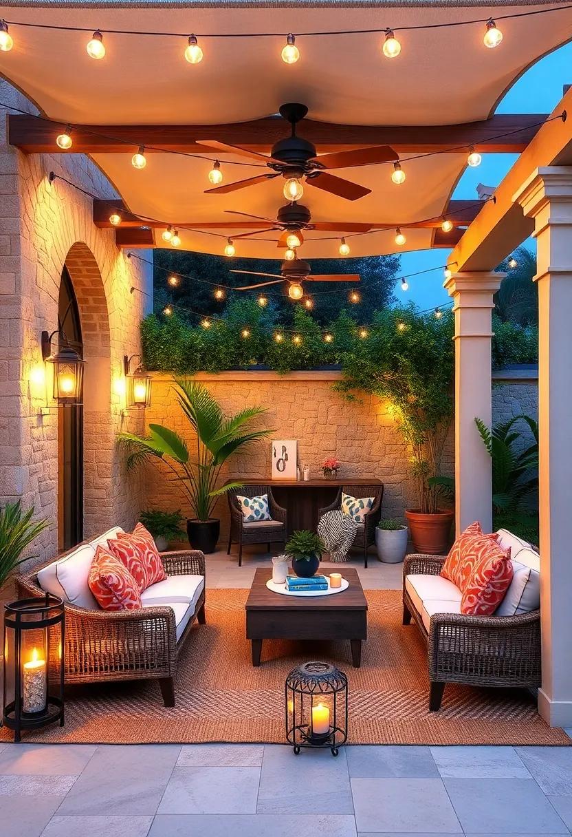 Stylish outdoor Lighting: Hang lanterns or string lights to provide a magical ambiance for evening gatherings and late-night relaxation