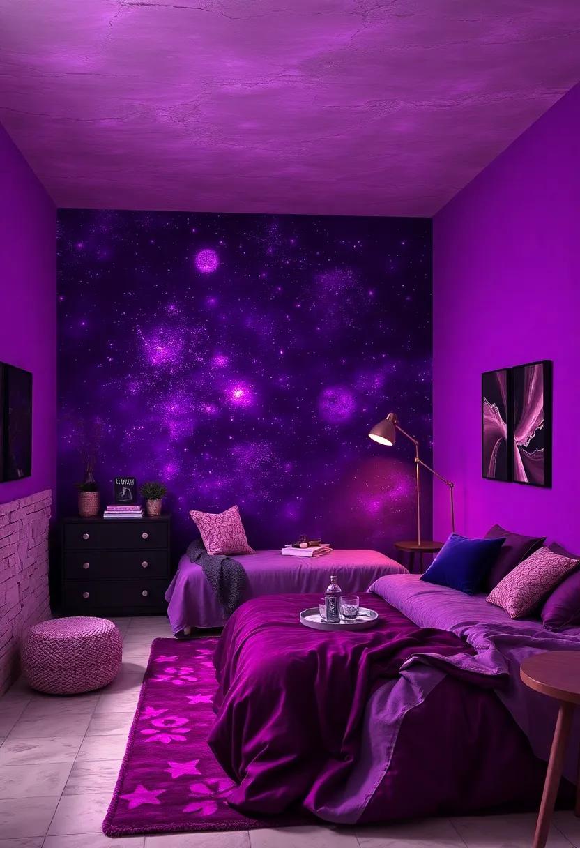 Cosmic Dreamscape: Deep purples‍ and starry blacks capture the mystery of the universe, perfect for ⁣stargazers and dreamers alike