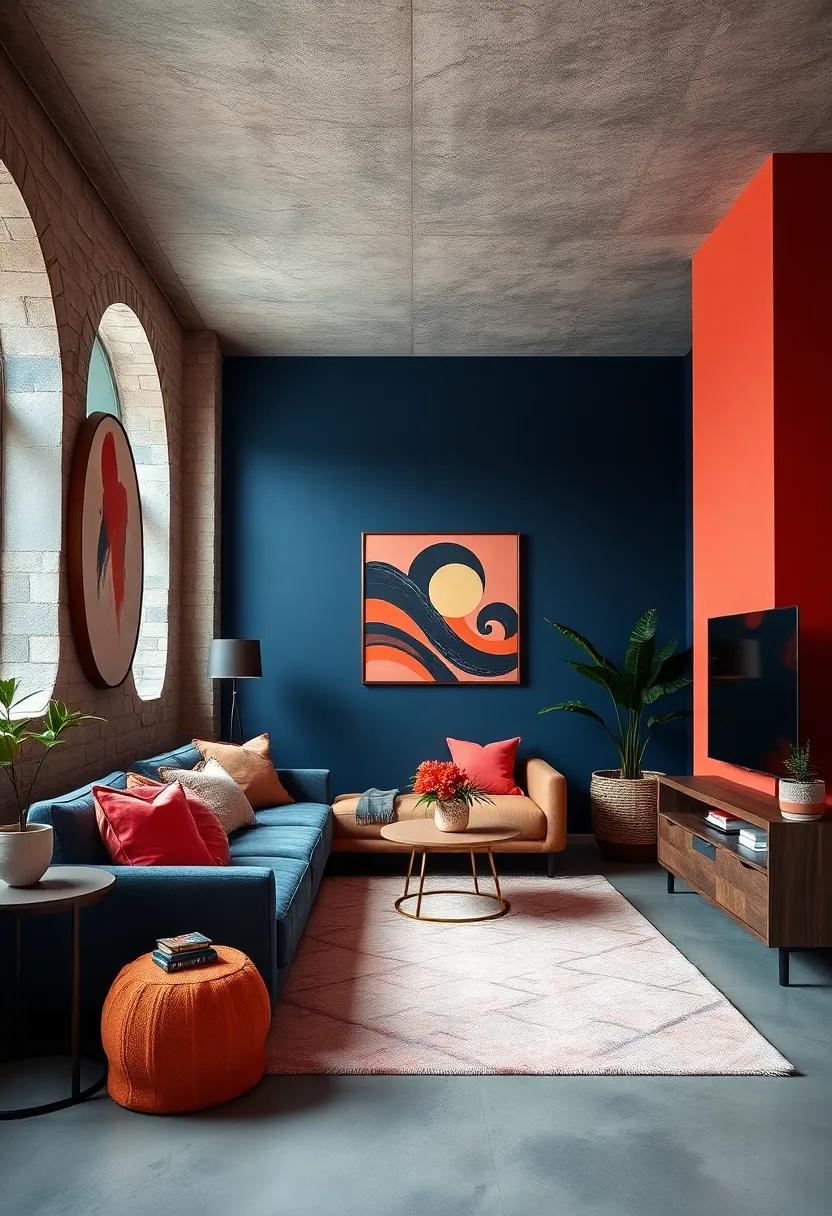 Energetic Coral: Bright ​coral paired with navy​ blue brings an energetic yet balanced aesthetic ⁤that can⁤ inspire‌ creativity