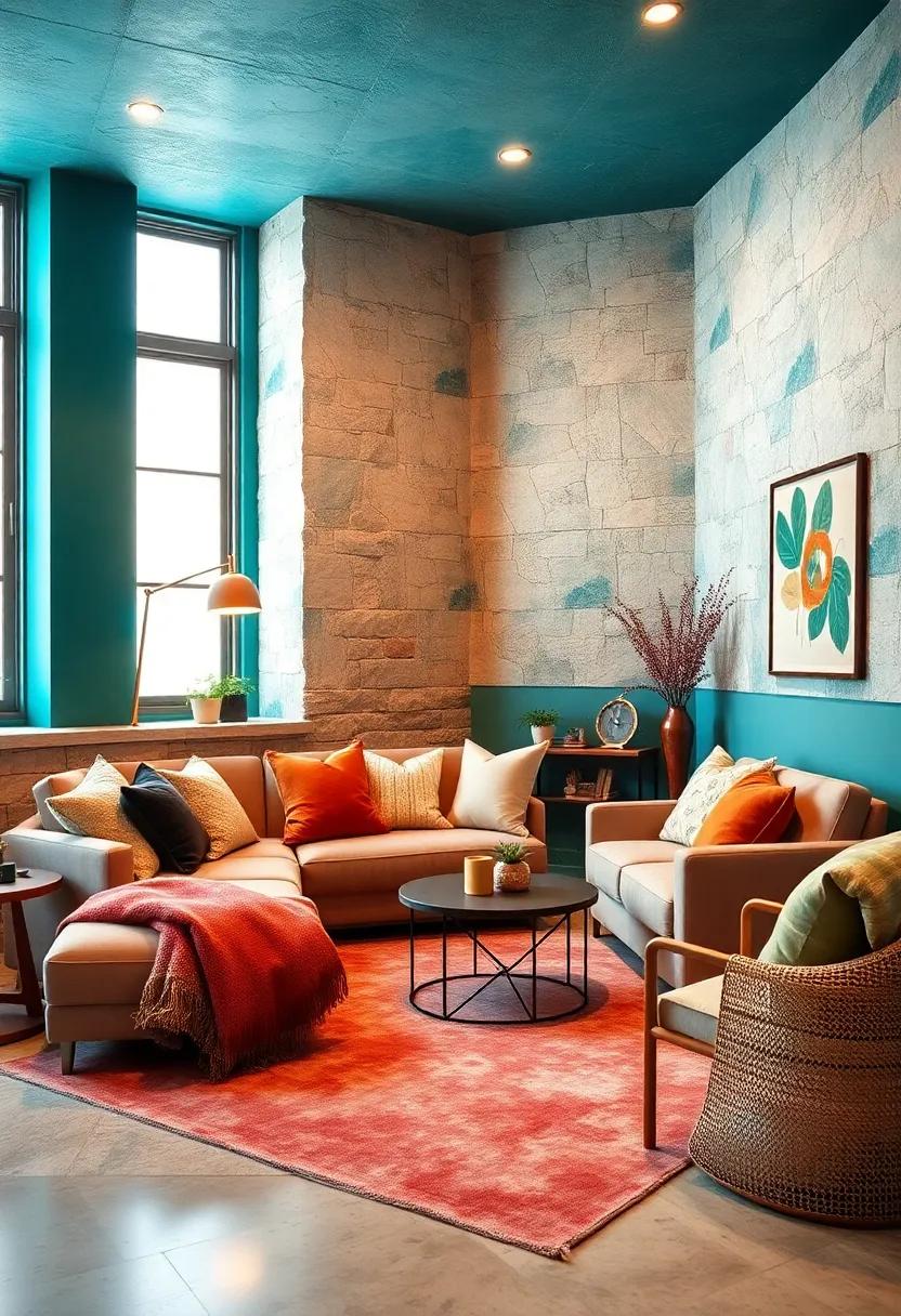 Layered Textures: ​Combine vibrant teal with ‌cream and⁤ copper accents, focusing on various materials for a rich, dynamic look