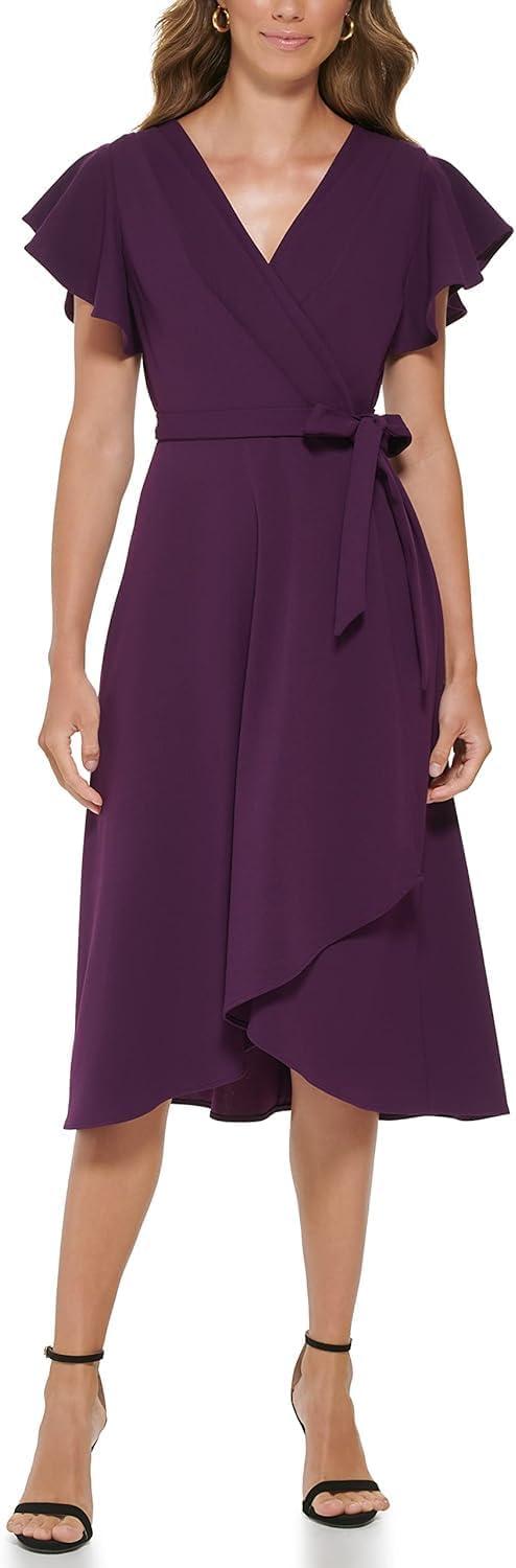 Our Honest Take on the DKNY Chiffon Metallic Wrap Dress Review