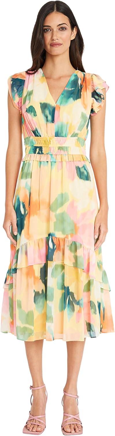 Our Honest Take on the Maggy London V-Neck Midi Ruffle Dress