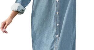 Our Take on the Women’s Lightblue Denim Midi Shirt Dress with Pockets