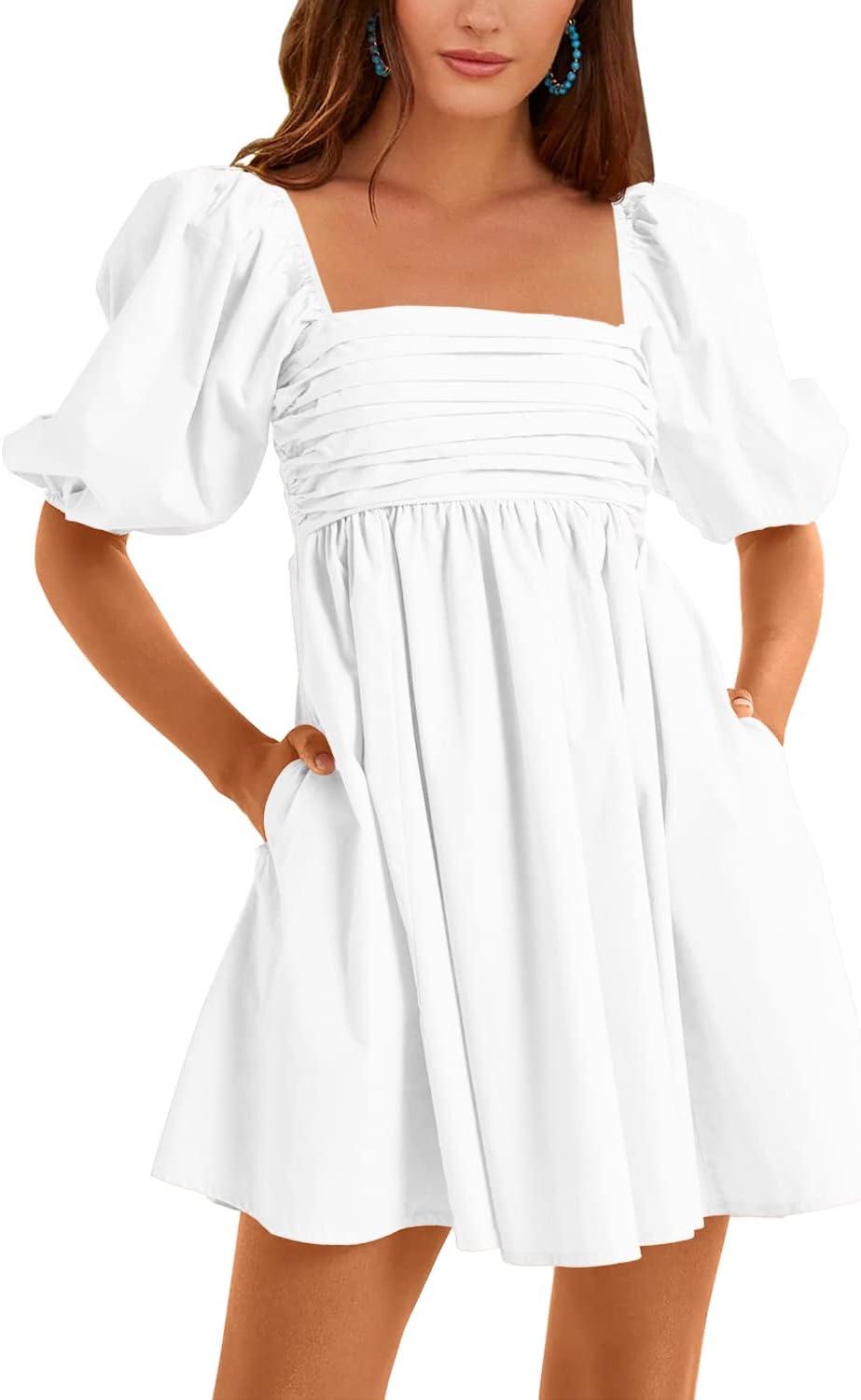 Our Take on the Ebifin Square Neck Puff Sleeve Mini Dress