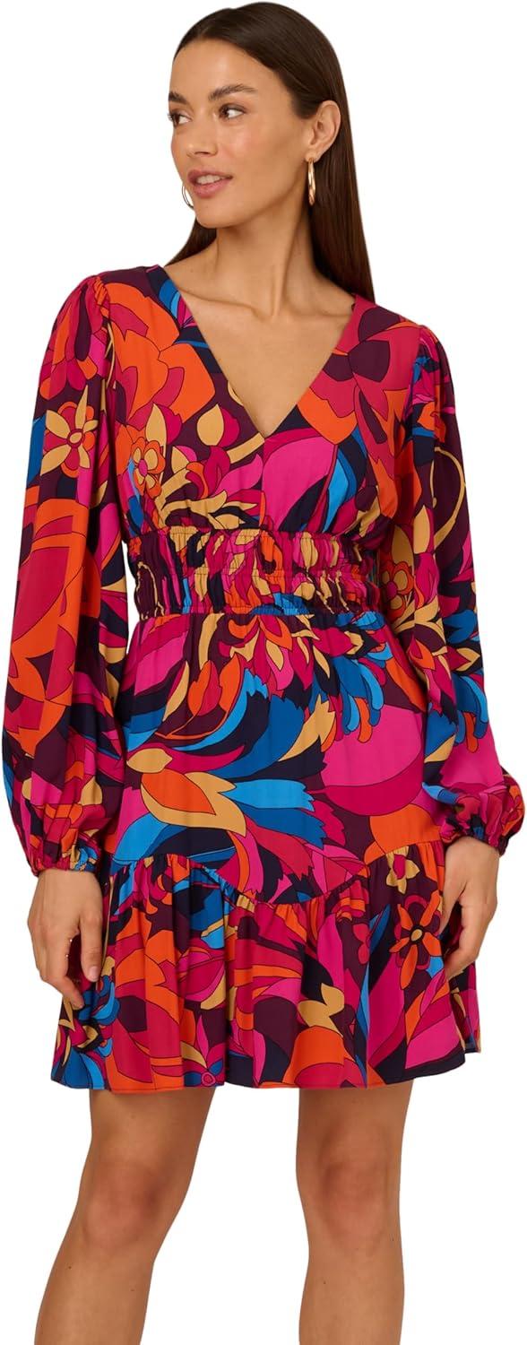 Our Take on the Adrianna Papell Printed Short Flounce Dress