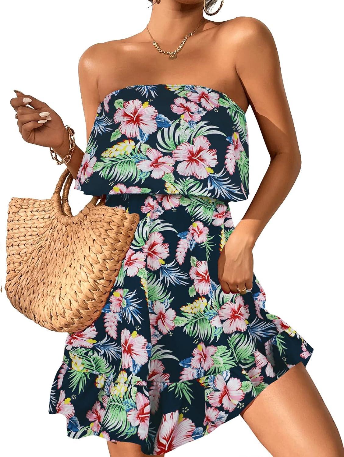 Our Honest Take on the Tropical Strapless Beach Dress for Summer Fun