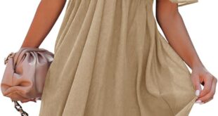 Our Thoughts on the Khaki Off-Shoulder Ruffle Chiffon Dress