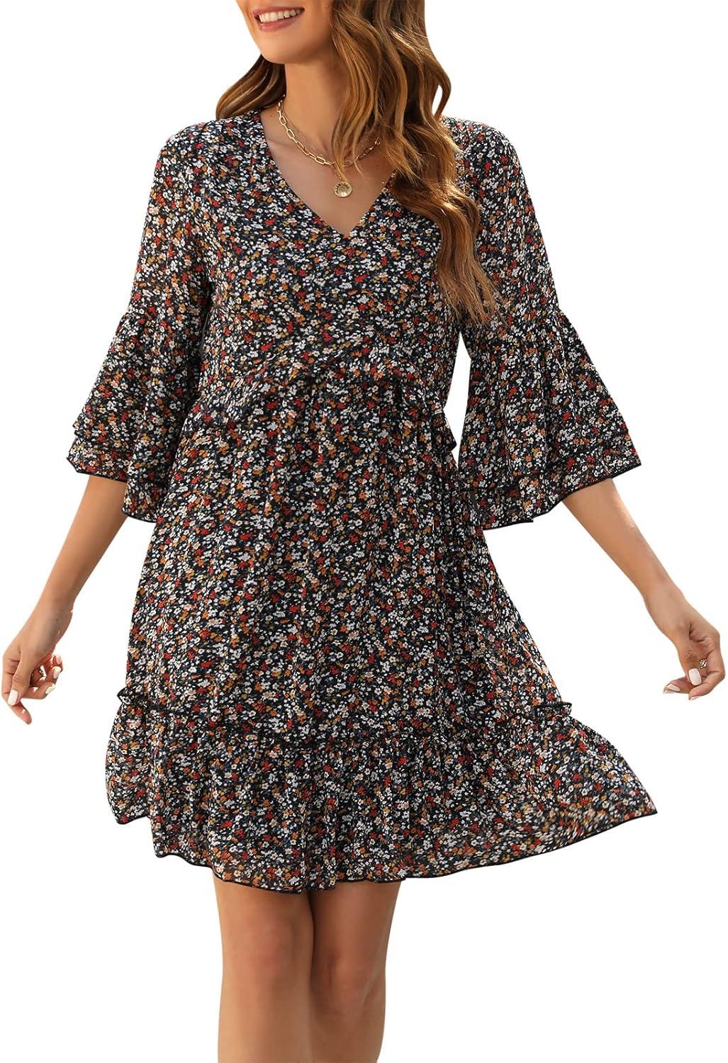 Why We Love the Manydress Boho Ruffle Sleeve Dress Together