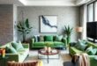 29 Inspiring Ideas for a Living Room with Bold Green Accent Furniture